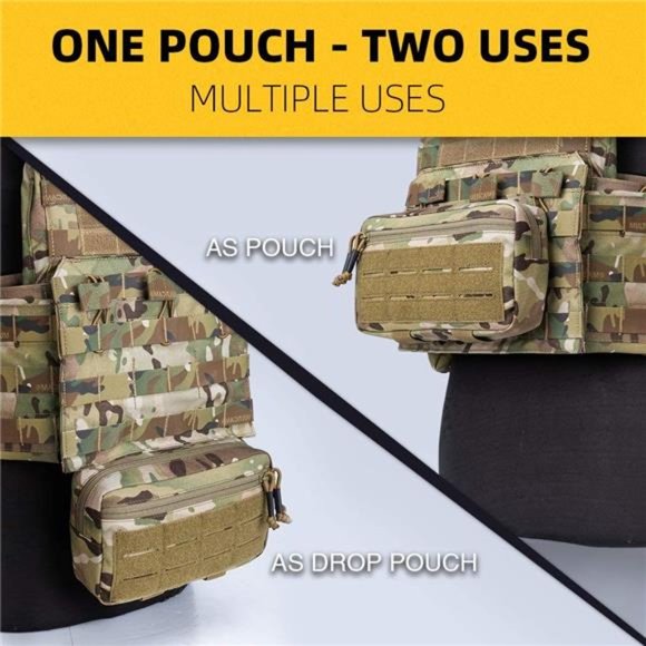 MOLLE Pouch Admin Dump Tactical Pouches Sub Abdominal Drop Carrying Kit EDC Bag - Picture 4 of 6